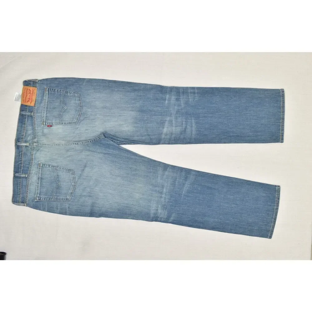 Levi's 514 Men's Straight Fit Jeans Blue Denim Size 42x32 99% Cotton Blend Light